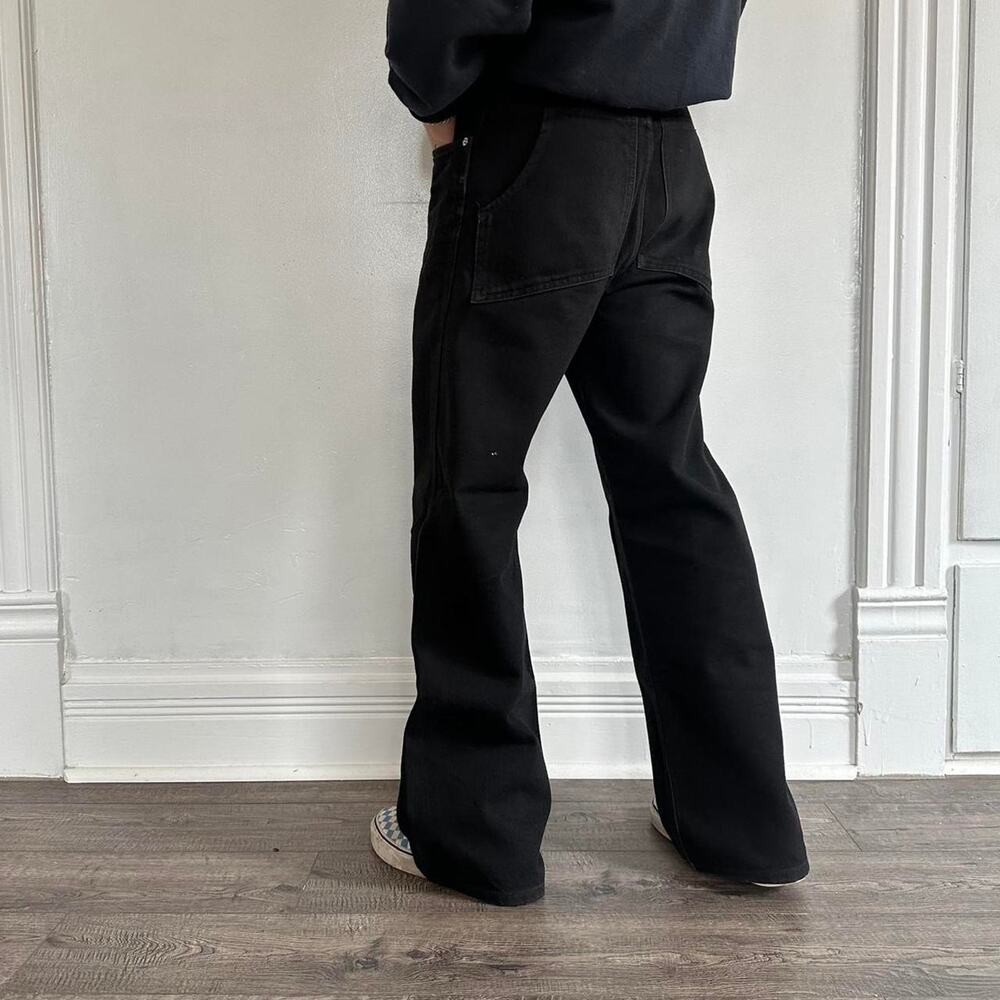 Black Basic Designer Eckhaus Latta Denim Wide Leg… - image 8